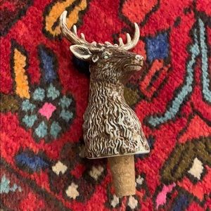 Anthropologie Porcelain Deer Wine Bottle Stopper
